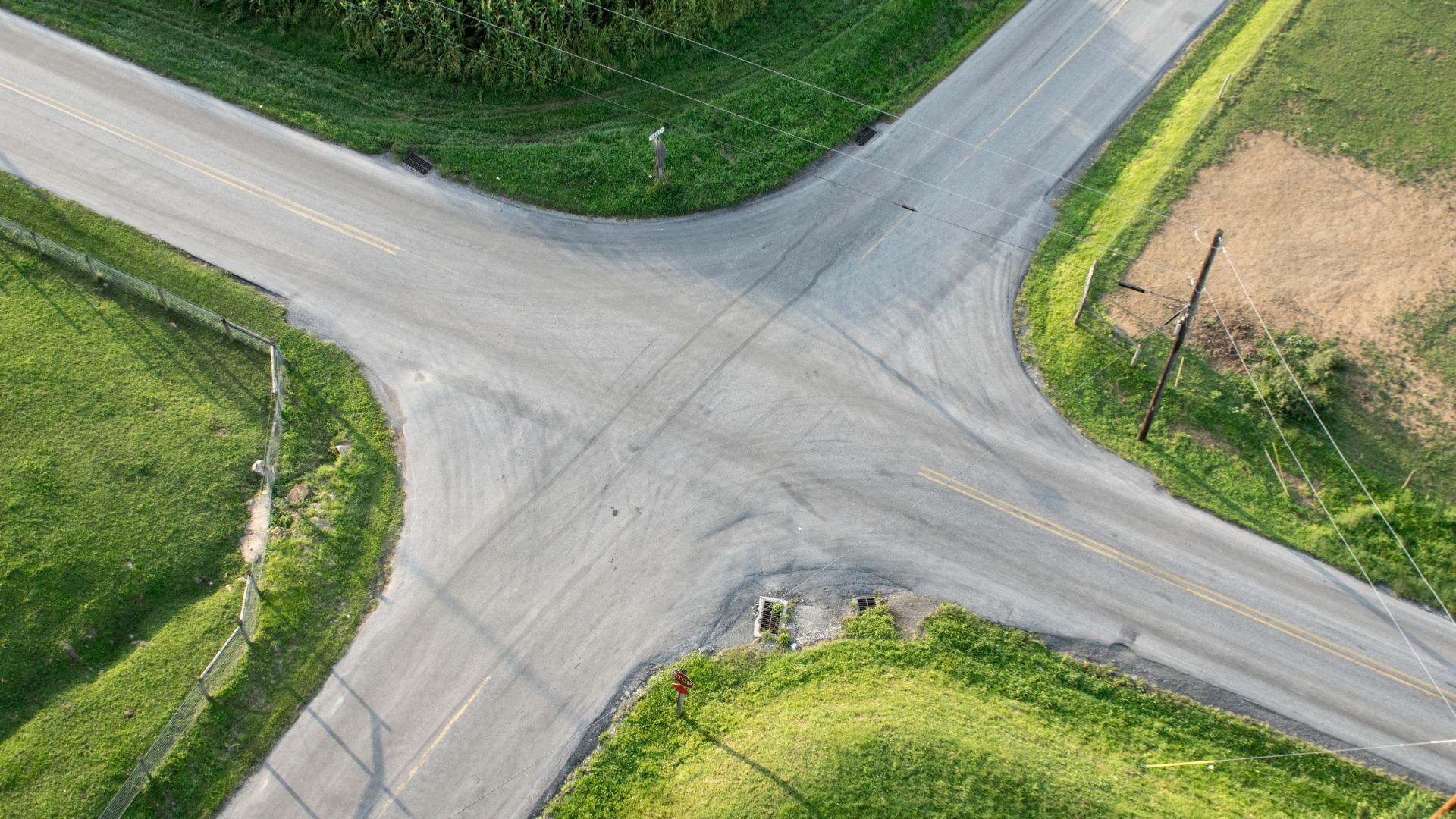 Kruispunt van vier wegen
